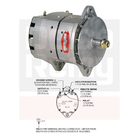 Picture of ALTERNATOR DELCO CUMMINS CAT 24V 105A 36